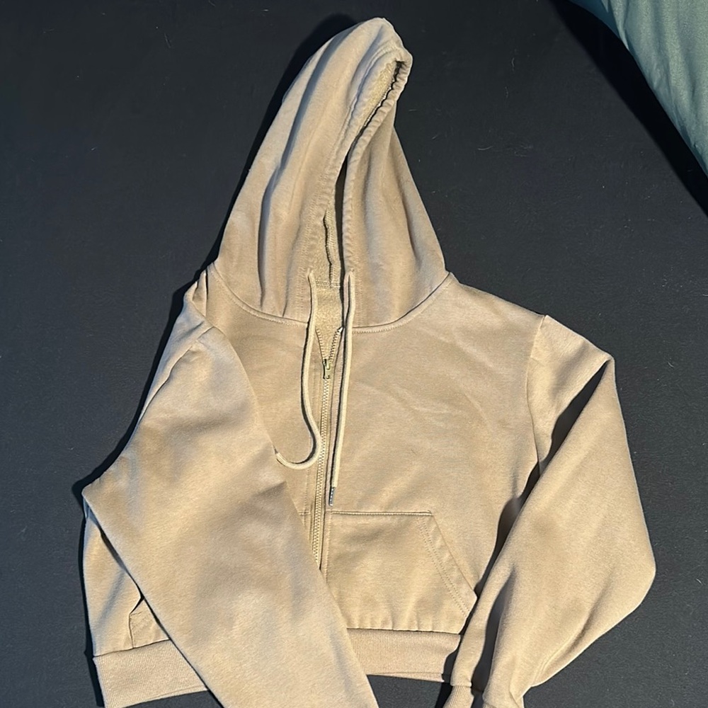 Tan Zip-Up Hoodie